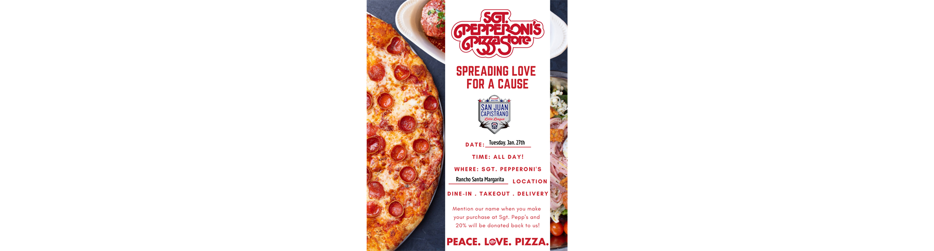 SJCLL Sgt. Pepperoni's Fundraiser Night